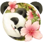 cute baby panda theme android application logo